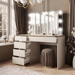 TOALETNÝ STOLÍK NESSIE ELITE 2 KAŠMÍR + ZLATÝ