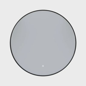 Erga Emma, okrúhle LED zrkadlo 80cm, čierny kovový rám, 1840 lm, 6500K, zadné osvetlenie, ERG-V01-201-8080-BK