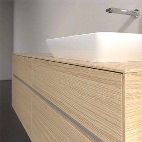 VILLEROY &amp; BOCH Collaro závesná skrinka pod umývadlo na dosku (umývadlo vpravo), 4 zásuvky, s LED osvetlením, 1600 x 500 x 548 mm, Nordic Oak, C122B0VJ