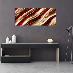 Obraz - Zlato - biela textúra (120x50 cm)
