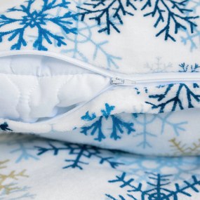 Goldea vianočné extra hebké obliečky mikroplyš - snehové vločky na bielom 140 x 200 a 70 x 90 cm