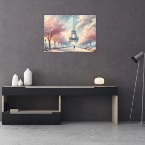 Sklenený obraz – Jar v Paríži (70x50 cm)