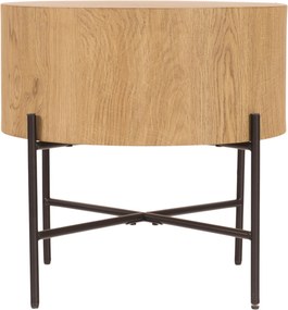 Okrúhly konferenčný stolík Liviano - 45 cm s kovovými nohami - prírodný dub / čierny