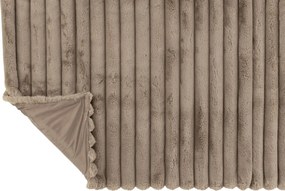 Taupe plyšový mäkučký rebrovaný pléd Soft Gio - 130*180 cm