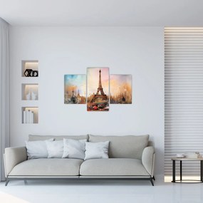 Obraz - Maľba Eiffelovej veže (90x60 cm)