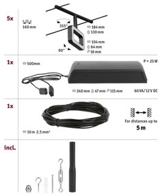 Paulmann 94485 - SADA 5xLED/4,8W Bodové svietidlo FRAME 230V čierna