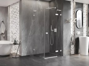 Mexen Lunar L, 1-krídlový sprchový kút, pravý, 70 x 70 cm, 8mm číre sklo, biely profil, 834L-070-070-20-00-P