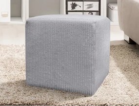 Taburet Bali, 40x40 cm, svetlo šedá štruktúrovaná látka%
