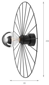 Nástenné svietidlo MONTANA 1xE27/15W/230V pr. 45 cm čierna