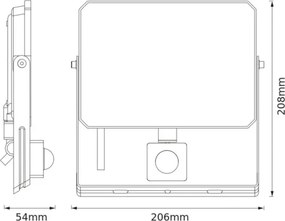 Osram - LED reflektor s pohybovým senzorom FLOODLIGHT LED/50W/230V 6500K IP65 čierna