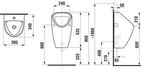JIKA H8430610000001 - Pisoár GOLEM vnútorný prívod, zadný odtok keramika/biela