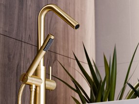 Besco Voľne stojaca vaňová batéria Veo 3.0 ColdMode VB BOX system BG Zlatá kartáčovaná