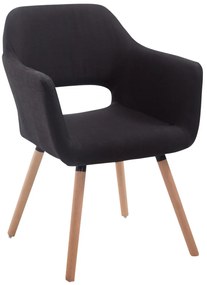 Jedálenská stolička Auckland látka, drevené nohy natura - Čierna