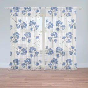 Sablio Záclony Modré kvietie : 2ks 150x250cm