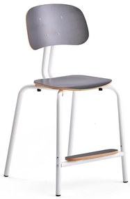 Školská stolička YNGVE, so 4 nohami, biela, antracit, V 520 mm