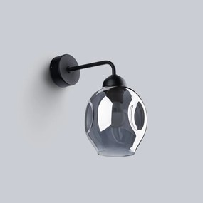 Nástenné svietidlo Fillan, 1x grafitové sklenené tienidlo