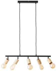 Brilliant - Luster na lanku TIFFANY 5xE27/28W/230V čierna/bambus