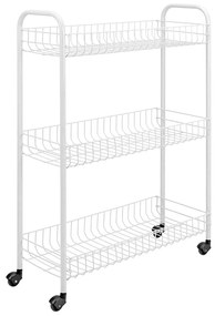 Trojposchodový pojazdný stojan do kúpeľne Metaltex Laundry, 23 × 84 cm