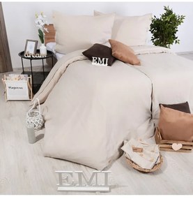 Ľanové obliečky Natur hnedé EMI, Štandardný set jednolôžko obsahuje 1x 140x200 + 1x 70x90