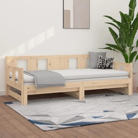 Rozkladacia denná posteľ borovicový masív 2x(90x190) cm