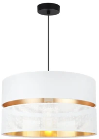 Závesné svietidlo Asti, 1x PVC/biele textilné tienidlo, (fi 40cm), g, b