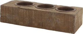 Svietnik Grimaud z recyklovaného dreva s 3 držiakmi na sviečku – 18*6*6 cm