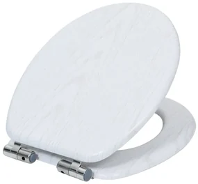 Erga Erga, toaletné WC sedátko z MDF s pomalým zatváraním, biela, ERG-07907