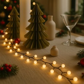 Vianočné svetelná reťaz zelená so 100 LED diódami biela 5m IP44 - Dasher