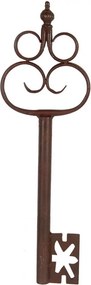 Hnedá kovová dekorácia v tvare kľúča Key - 17*3*54 cm