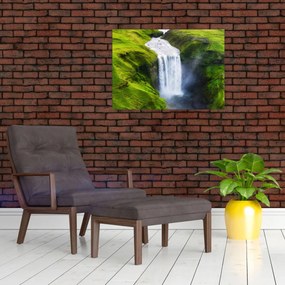 Sklenený obraz - Vodopád Skogafoss (70x50 cm)