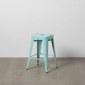 Tyrkysovomodré kovové barové stoličky v súprave 2 ks (výška sedadla 61 cm) – Ixia