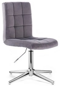 LuxuryForm DESIGN Stolička TOLEDO VELUR na striebornom kríži - tmavosivá