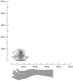 Porcelánová šálka s podšálkou Joy Heather 250 ml sada 6ks