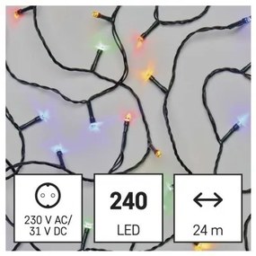 LED vánoční řetěz Steny s časovačem 24 m barevný