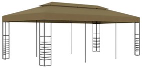 Záhradný altánok 6x3x2,7 m, sivohnedý 180 g/m²