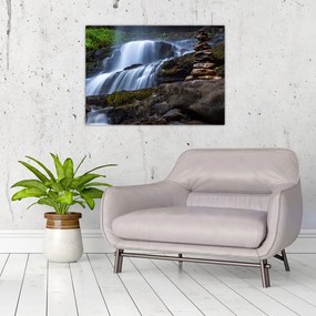 Sklenený obraz vodopádu (70x50 cm)