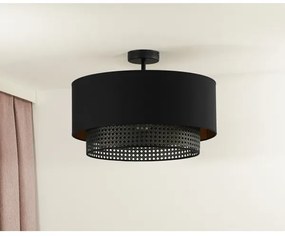 Duolla - Prisadený luster BOHO RATTAN 1xE27/15W/230V pr. 45 cm čierna