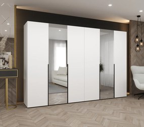 Šatníková skriňa 300 cm Alice 2 (biela + čierna). Akcia -20%. Vlastná spoľahlivá doprava až k Vám domov. 1126192