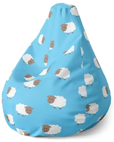 Sablio Sedací vak Pear Ovečky - 70 x 95 x 15 cm