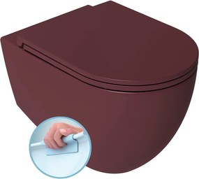 Isvea Isvea, INFINITY závesná WC misa, Rimless, 36,5x53cm, Matná maroon Red, 10NF02005-2R