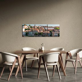 Obraz - Letecký pohľad na mesto (s hodinami) (90x30 cm)
