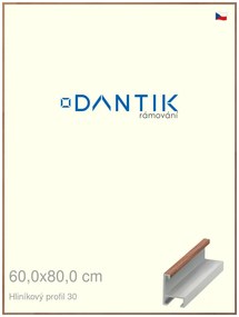DANTIK rám na obraz 60x80 | ALU Dýha ořech lak matný (Plexi Čiré)