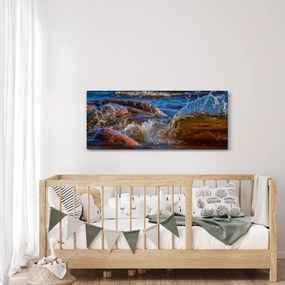 Detailný obraz - voda medzi kameňmi (120x50 cm)