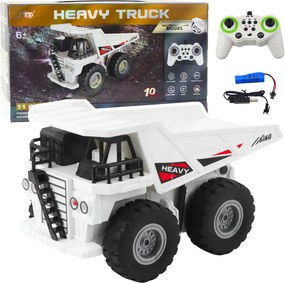 LEAN Toys Sklápacie auto na diaľkové ovládanie RC svetlá a zvuky biele 1:24