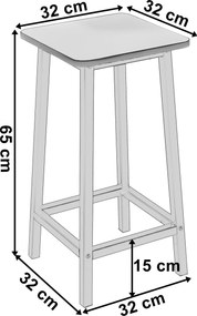 Barová židle Kent bílá/dub rustikalní