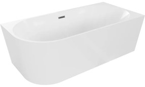 Mexen Mia, voľne stojaca rohová vaňa, pravá, 160 x 75 cm, biela, brúsený grafit prepad, 52691607500P-95