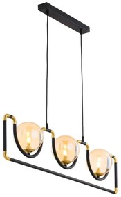 Jupiter 1989 - Luster na lanku HANZA 3xG9/10W/230V čierna/zlatá/béžová
