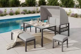 XXXLutz JEDÁLENSKÁ TERASOVÁ SÚPRAVA 5-dielne, sklo, kov, textil Ambia Garden - Online Only záhrada - 000639007901