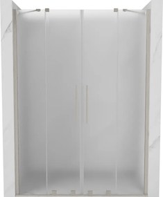 Mexen Velar Duo, posuvné sprchové dvere do otvoru 150 cm, 8mm sklo námraza, brúsená oceľ, 871-150-000-32-97