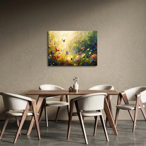 Obraz - Jarná kvetinová lúka, maľba (70x50 cm)